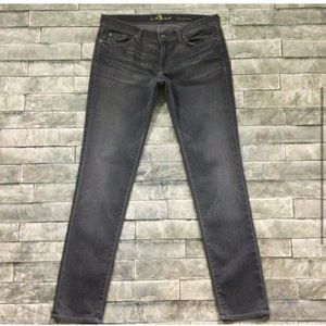 7FAM sz 14 Gray Long Tall Roxanne Slim x 33 Cotton Stretch Jeans!